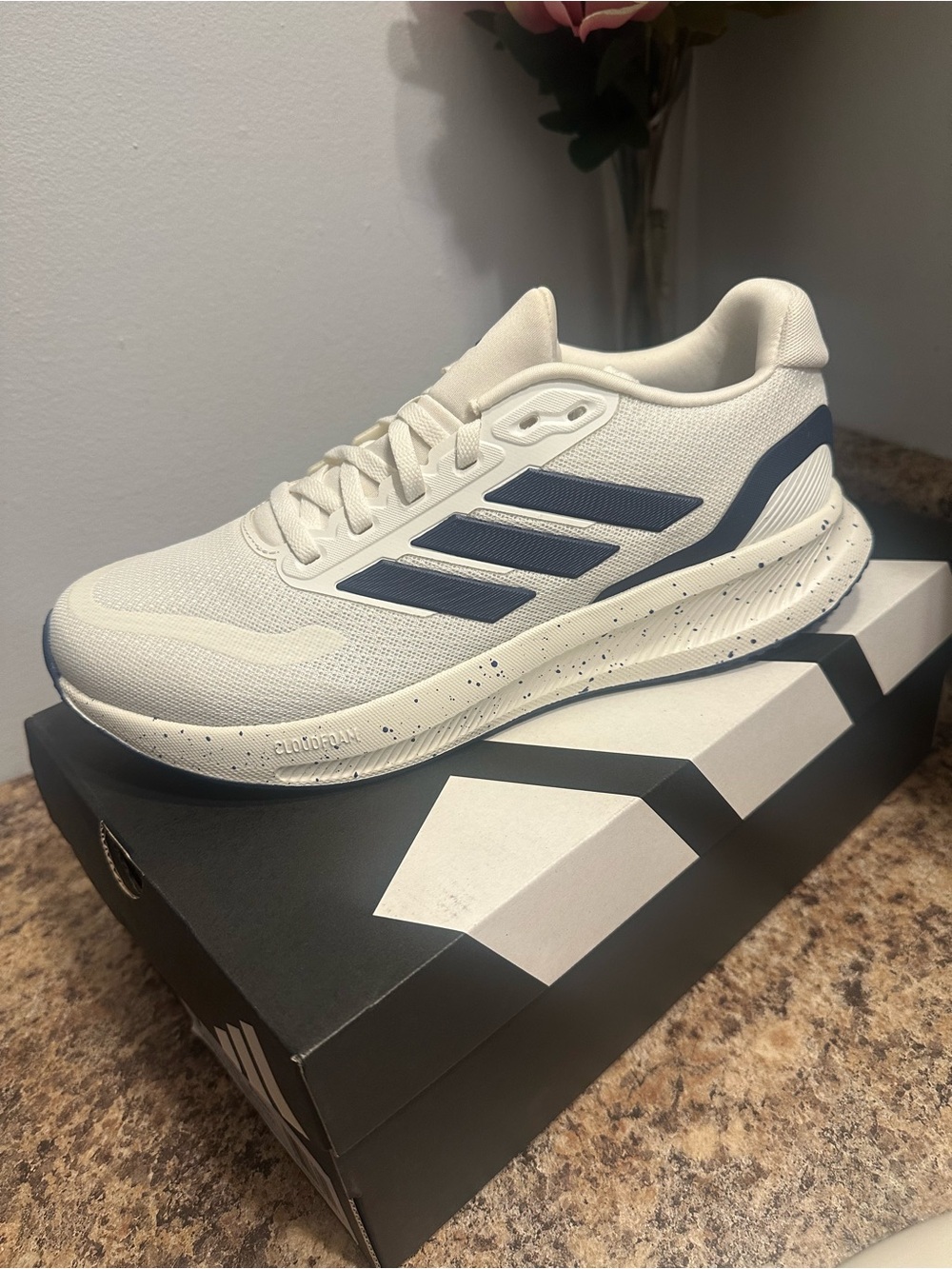 adidas White Sneakers with Black Insole Logo